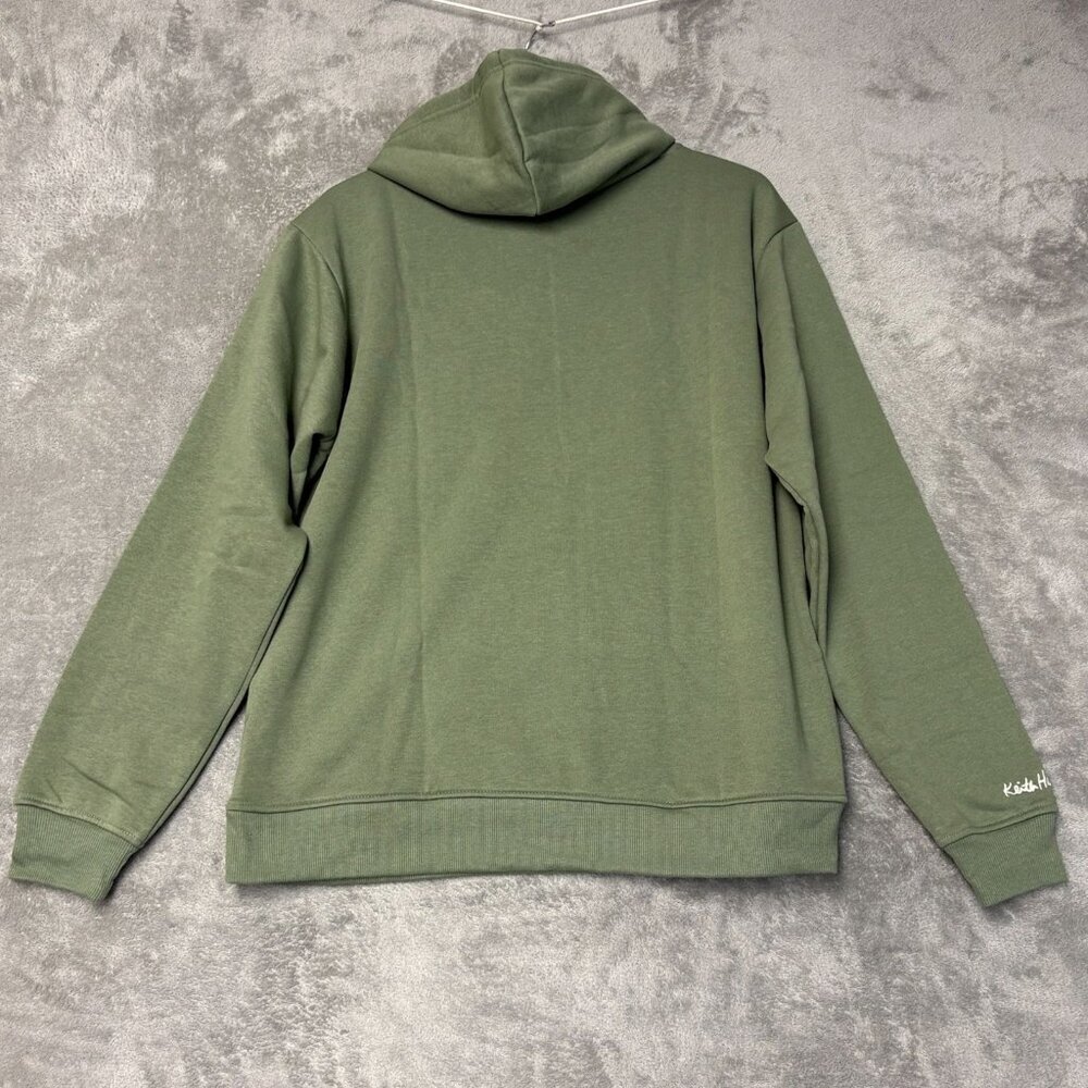 Keith Haring Men's M Olive Green Hoodie Sweatshirt Art Print K1193 - Picture 4 of 11